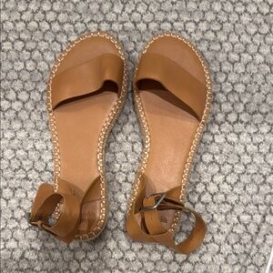 Abercrombie & Fitch Brown Leather Sandals with Ankle Strap